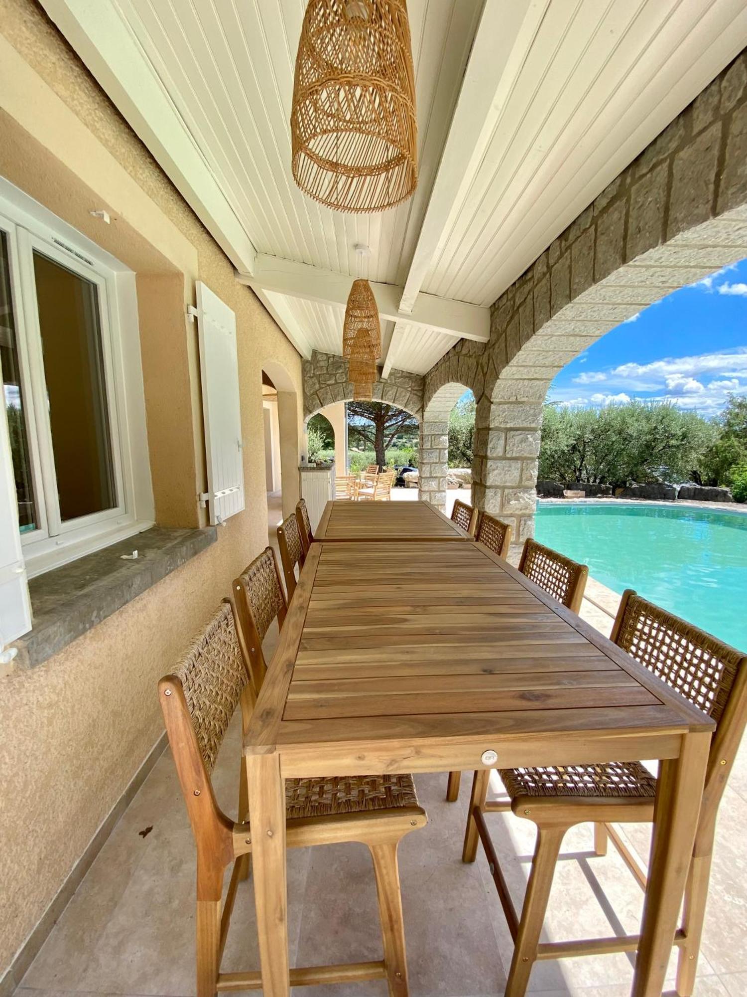 Maison Pour 12P, Piscine A Debordement Chauffee D'Avril A Octobre Inclus Ruoms Luaran gambar