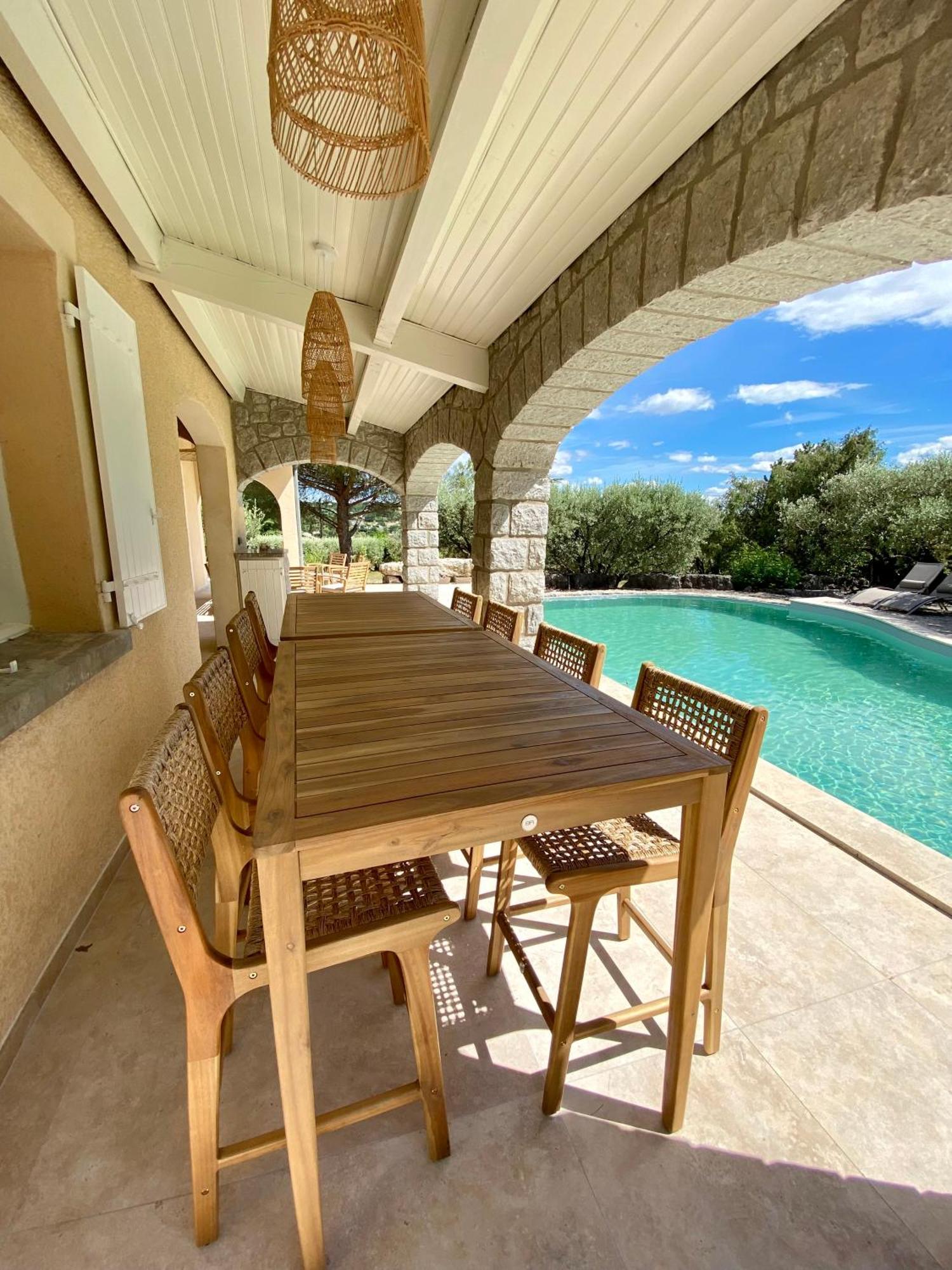 Maison Pour 12P, Piscine A Debordement Chauffee D'Avril A Octobre Inclus Ruoms Luaran gambar