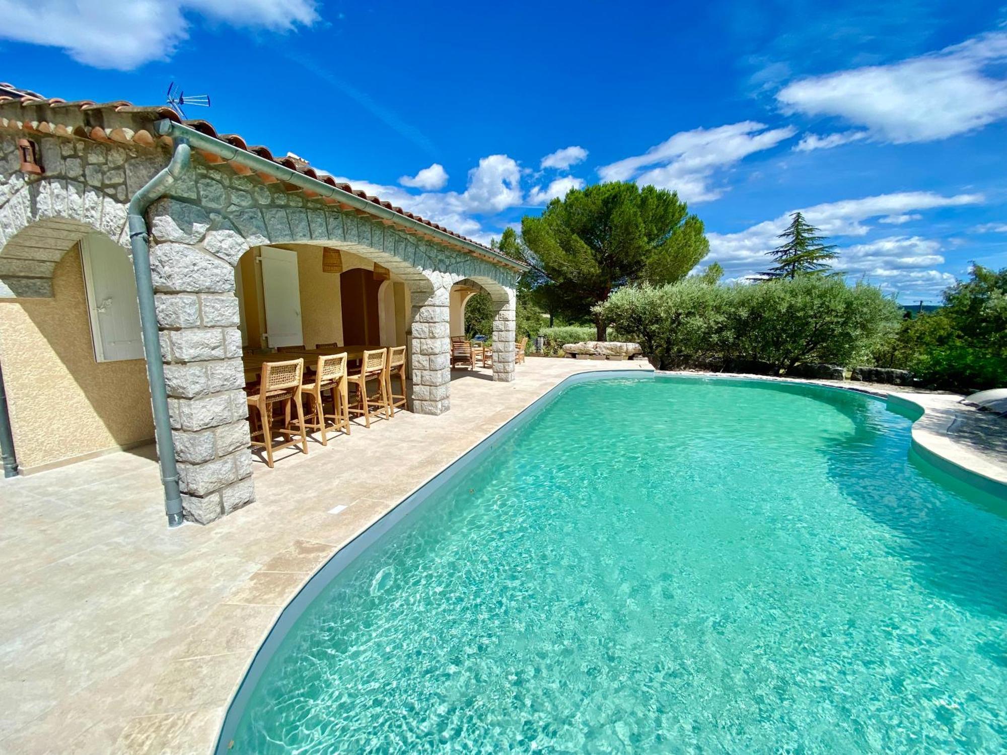 Maison Pour 12P, Piscine A Debordement Chauffee D'Avril A Octobre Inclus Ruoms Luaran gambar