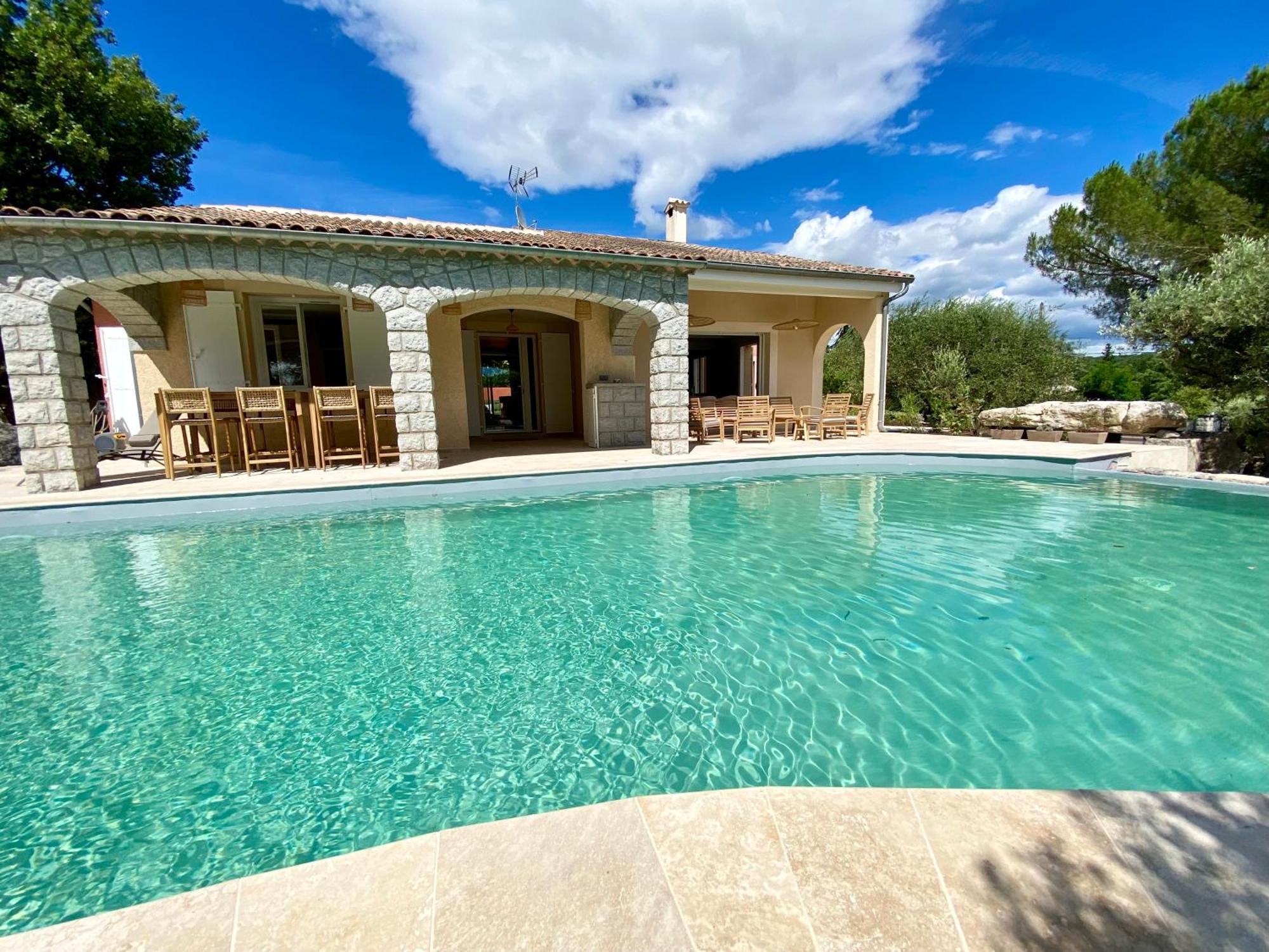 Maison Pour 12P, Piscine A Debordement Chauffee D'Avril A Octobre Inclus Ruoms Luaran gambar