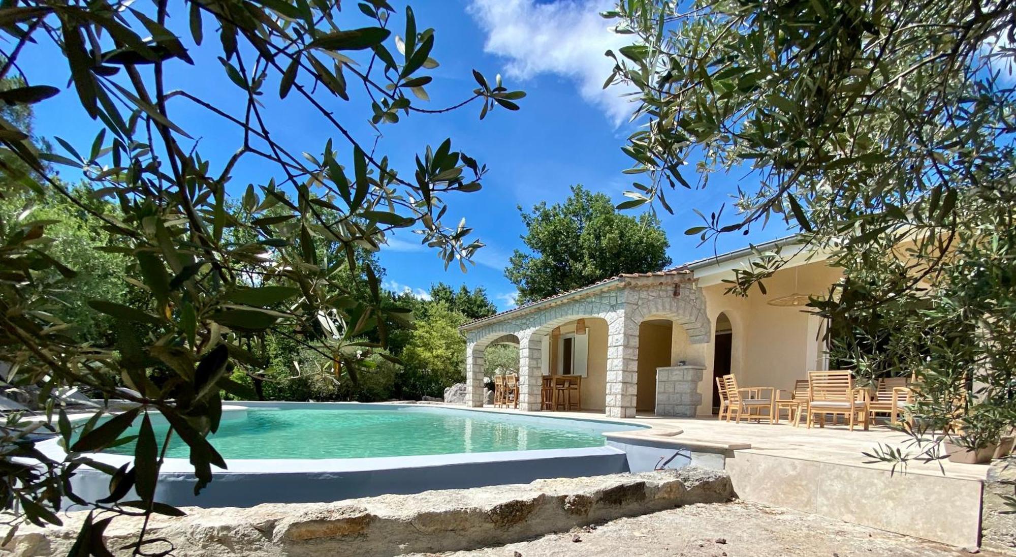 Maison Pour 12P, Piscine A Debordement Chauffee D'Avril A Octobre Inclus Ruoms Luaran gambar